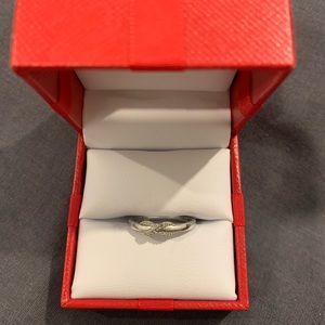 White gold and tiny diamond infinity ring